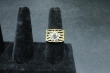 Gold Vermeil Sterling Silver Ring with CZ's