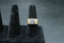 Gold Vermeil Sterling Silver Ring with CZ's