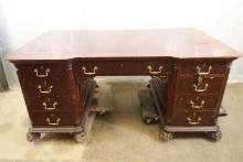 Late Victorian Mahogany Partners Desk