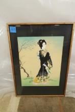 Framed Asian Lady Print