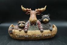 Resin Welcome To Our Cabin Figurine