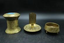 3 Piece Brass Smoking Set