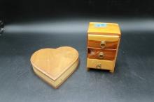 Small Cedar Chest And Cherry Heart Box