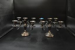 Pair of Silver Plated Candlabras