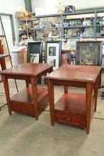 Pair Of Sliding Top End Tables