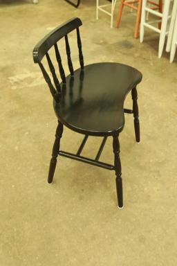 Black Painted Vanity Stool