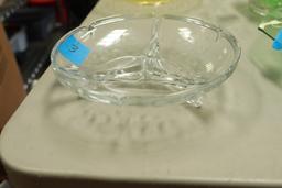 Footed Etched Crystal Bowl
