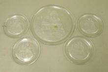 5 Arcoroc Decorative Plates