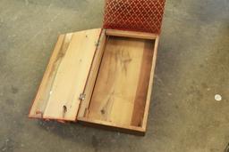 Antique Miniature Oak Fainting Sofa with Storage Compartment