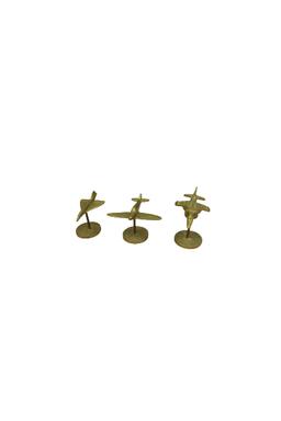 3 Brass Airplane Figurines