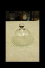 Etched Glass butter Dish
