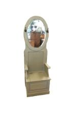 Painted Oak Hall Tree with Mirror