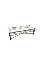 Rattan Glass Top Coffee Table