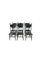 6 Painted Pressed Back Chairs