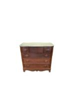 Victorian Marble Top Walnut 4 Drawer Dresser