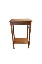 Vintage Walnut Side Table with Drawer