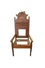 Antique Oak High Back Arm Chair