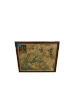 Framed Reproduction of John Smiths Map of Virginia