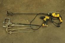 2 Dewalt Drills & Mixing Bits