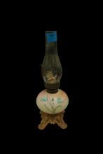 Antique Hand Painted Oil Lamp