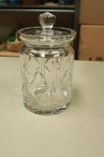 Czech Crystal Cookie Jar with Lid