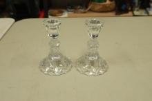 Pair of Cut Glass Candlesticks