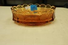 Amber Glass Coin Dot Bowl