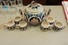 German Punch Bowl with 6 Cups