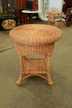 Round Wicker Side Table