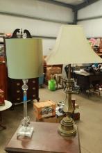 Modern Lucite Lamp & Brass Lamp