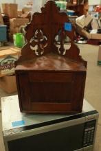 Antique Poplar Wall Hanging Corner Cabinet