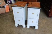 Pair of White Painted Vintage Nightstands