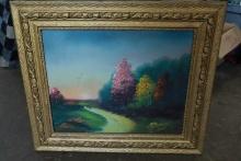 Gold Framed Painting on Board