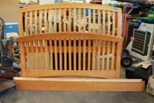 Oak Queen Size Bed Frame with Rails