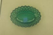 Colony Glass Whitehall Pattern Oval Bowl in Teal Green