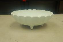 L.E. Smith Milk Glass Fruit Pattern Bowl