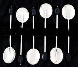 6 pc Set Sterling Silver Spoons With Vintage Original Case
