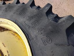 (2) Tractor Wheels & Tires 20.8 R 42