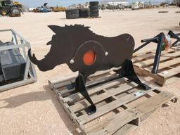 Unused 3/8" AR500 Steel Boar Shooting Target w/Heart Flappper