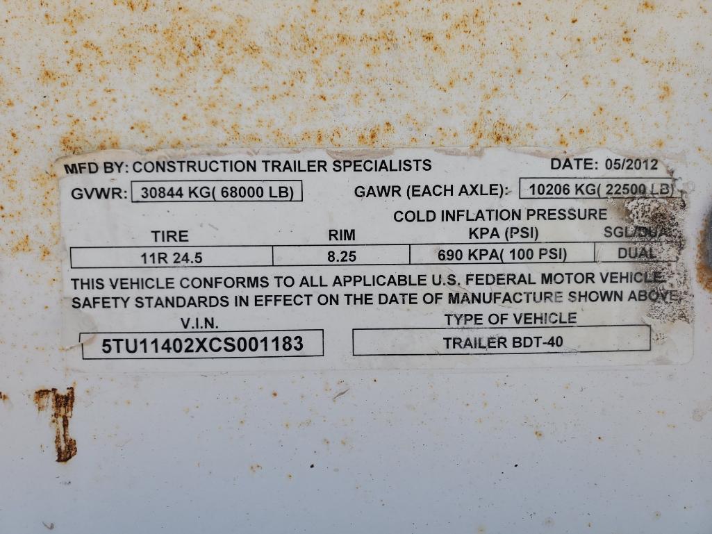 2012 CTS Belly Dump Trailer