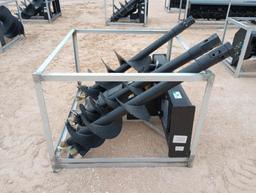 Unused Greatbear Skid Steer Auger Attachment w/ 18", 12" and 9" Augers