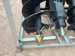 Unused Greatbear Skid Steer Auger Attachment w/ 18", 12" and 9" Augers