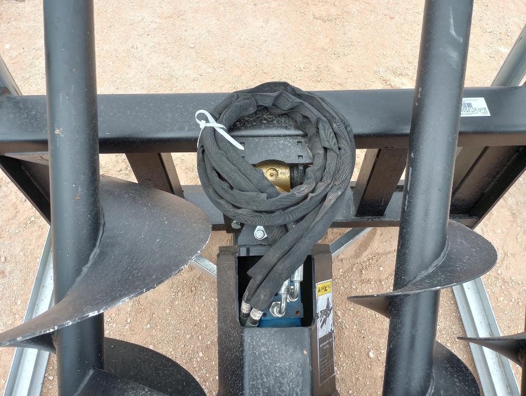 Unused Greatbear Skid Steer Auger Attachment w/ 18", 12" and 9" Augers