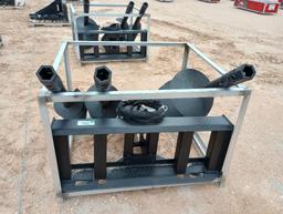 Unused Greatbear Skid Steer Auger Attachment w/ 18", 12" and 9" Augers