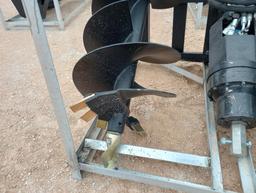 Unused Greatbear Skid Steer Auger Attachment w/ 18", 12" and 9" Augers