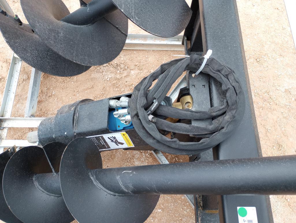 Unused Greatbear Skid Steer Auger Attachment w/ 18", 12" and 9" Augers