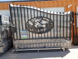 Unused Greatbear 20ft Gate with artwork ''DEER '' in the Middle Gate Frame