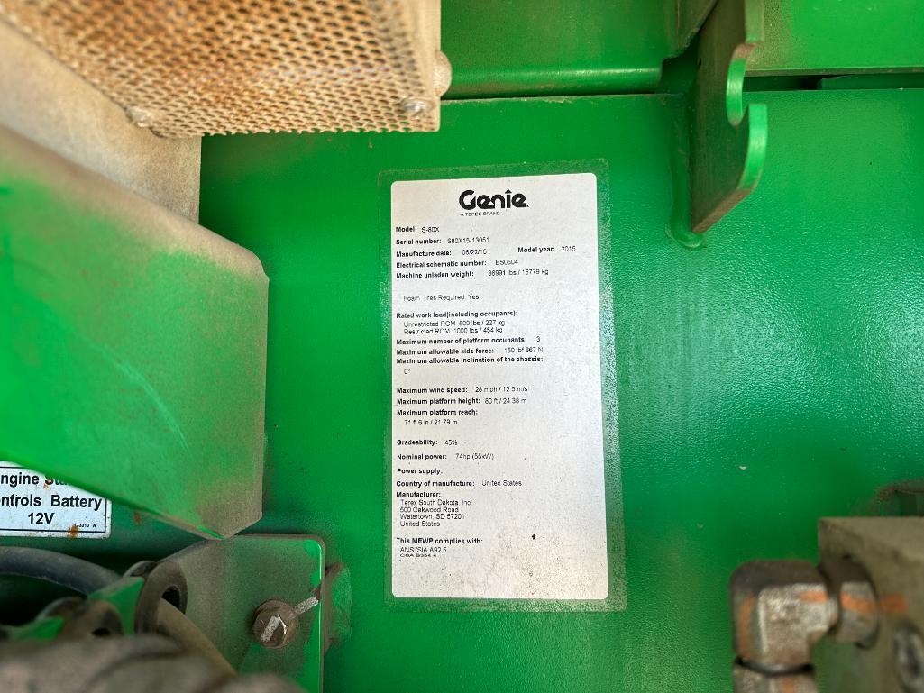 2015 Genie S-80X Telescopic Manlift
