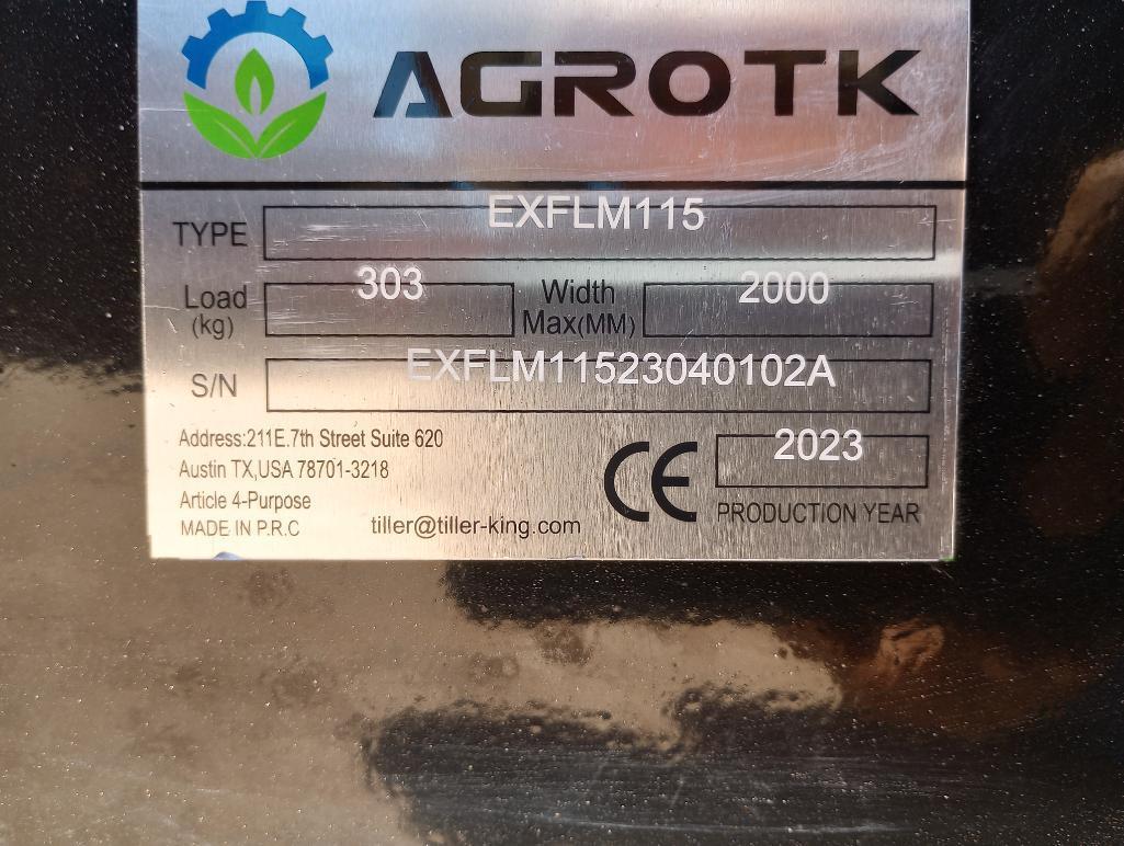 Unused AGROTK EXFLM115 Brush Flail Mower/Excavator Attachment