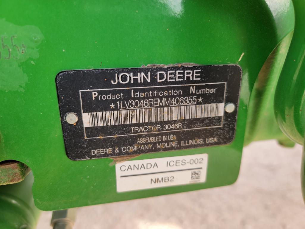 John Deere 3046R Tractor w/Frontier RC2060 Rotary Cutter